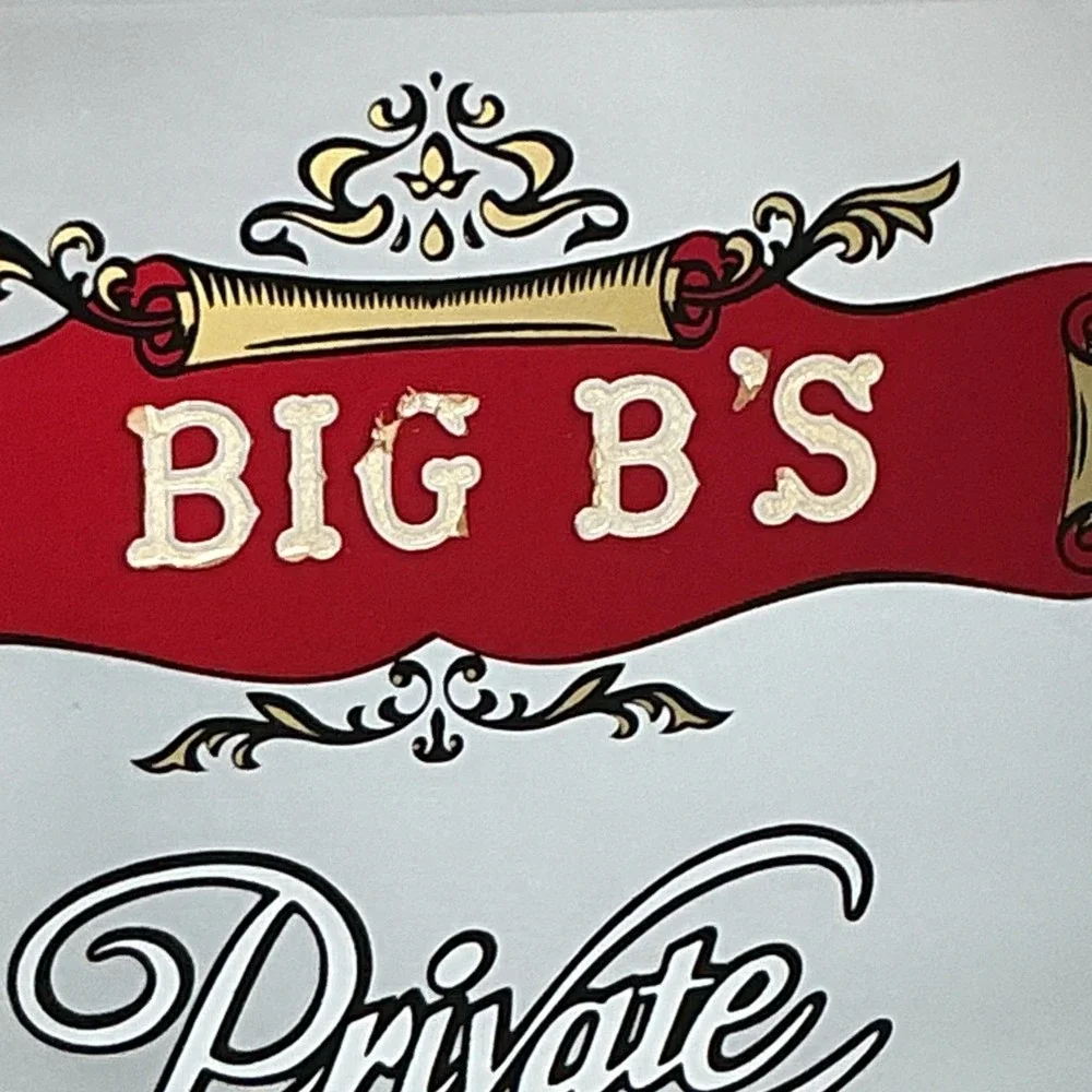 Vintage - Big B'S Private Bar Purveyor of Fine Spirits... Bar Mirror 20X14 Inch